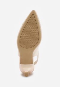 Renee - Beżowe Czółenka Slingback VICES z Tkaniny na Niskim Obcasie z Wkładką Soft-Pillow Orinysha. Okazja: na co dzień, do pracy, na spotkanie biznesowe. Nosek buta: szpiczasty. Zapięcie: pasek. Kolor: beżowy. Szerokość cholewki: normalna. Materiał: tkanina. Obcas: na obcasie. Styl: casual, biznesowy, elegancki. Wysokość obcasa: niski #8