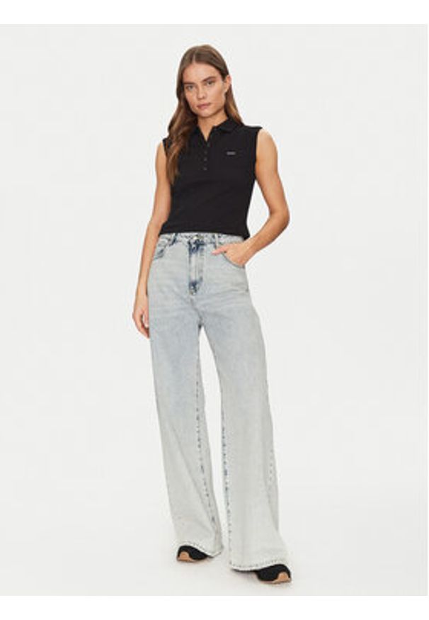 Guess Jeans Polo W5GP24 KCYR1 Czarny Regular Fit. Typ kołnierza: polo. Kolor: czarny. Materiał: bawełna