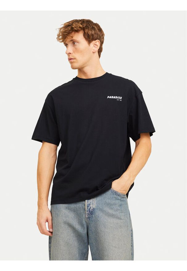 Jack & Jones T-Shirt Charge 12269384 Czarny Relaxed Fit. Kolor: czarny. Materiał: bawełna