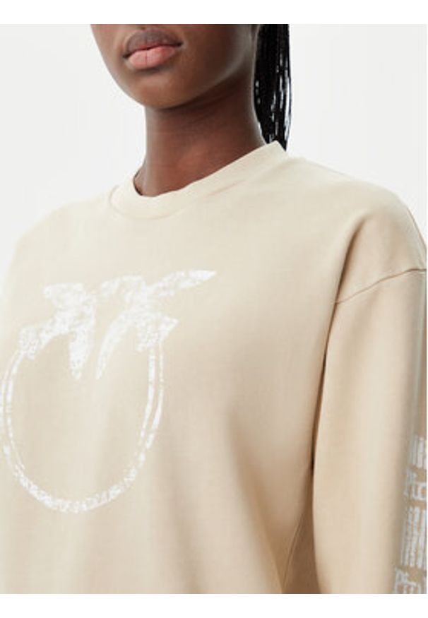 Pinko - PINKO Bluza 104618 A2CV C36 Beżowy Regular Fit. Kolor: beżowy. Materiał: bawełna