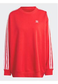 Adidas - adidas Bluza 3-Stripes IN8487 Czerwony Oversize. Kolor: czerwony. Materiał: bawełna #3