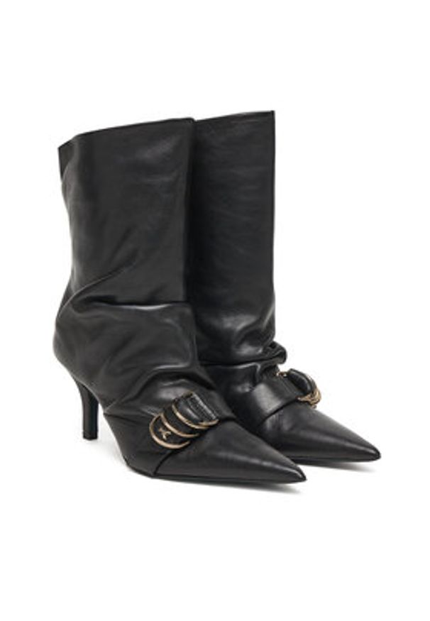 Patrizia Pepe Botki 8Y0139 L164 Czarny. Kolor: czarny. Materiał: skóra