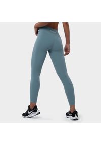 SIROKO - Kobieta Fitness Legginsy sportowe ze średnim stanem Finish Błękit Oceanu. Kolor: niebieski. Materiał: nylon. Sport: fitness