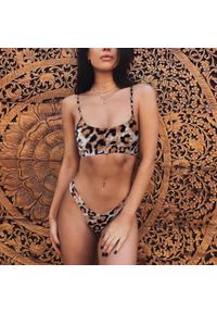 Intica - Bikini push-up ze stringami na plażę i basen UV odporne Andriette. Kolor: czerwony. Materiał: tkanina, materiał #4