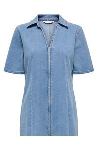 only - ONLY Sukienka jeansowa Frida 15360436 Niebieski Regular Fit. Kolor: niebieski. Materiał: bawełna