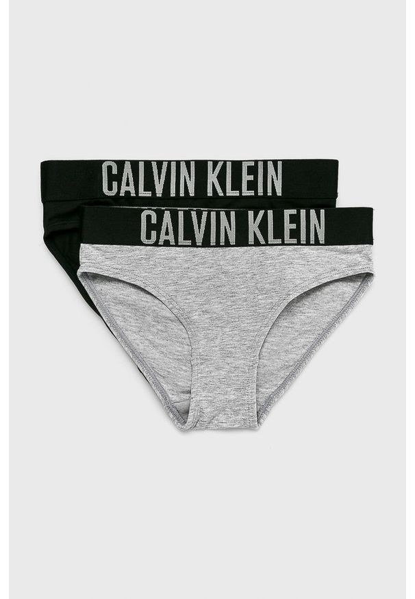 Calvin Klein Underwear - Figi dziecięce 104-176 cm (2-pack). Kolor: szary. Materiał: bawełna, dzianina, elastan. Wzór: gładki