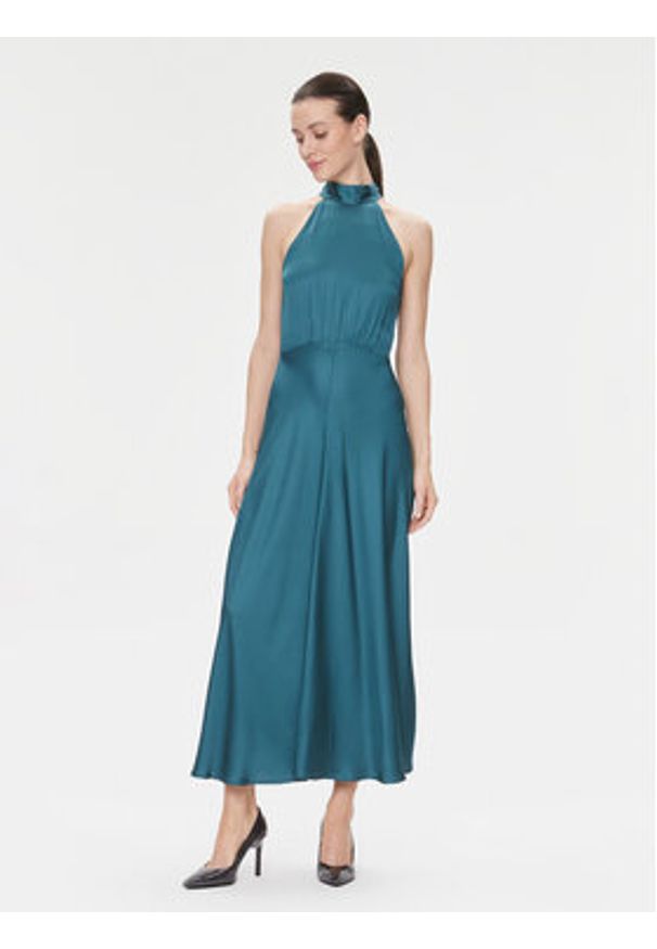 Samsoe & Samsoe - Samsøe Samsøe Sukienka wieczorowa Rheo F23400102 Zielony Regular Fit. Kolor: zielony. Materiał: wiskoza. Styl: wizytowy