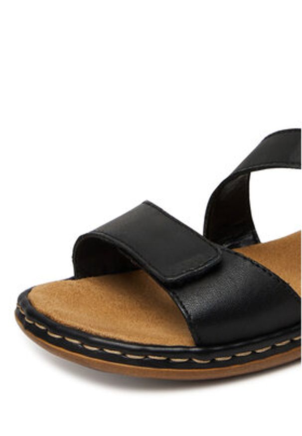 Rieker Sandały CEO-659C7-00 Czarny. Kolor: czarny. Materiał: skóra