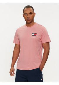 Tommy Jeans T-Shirt Essential DM0DM18263 Różowy Slim Fit. Kolor: różowy. Materiał: bawełna