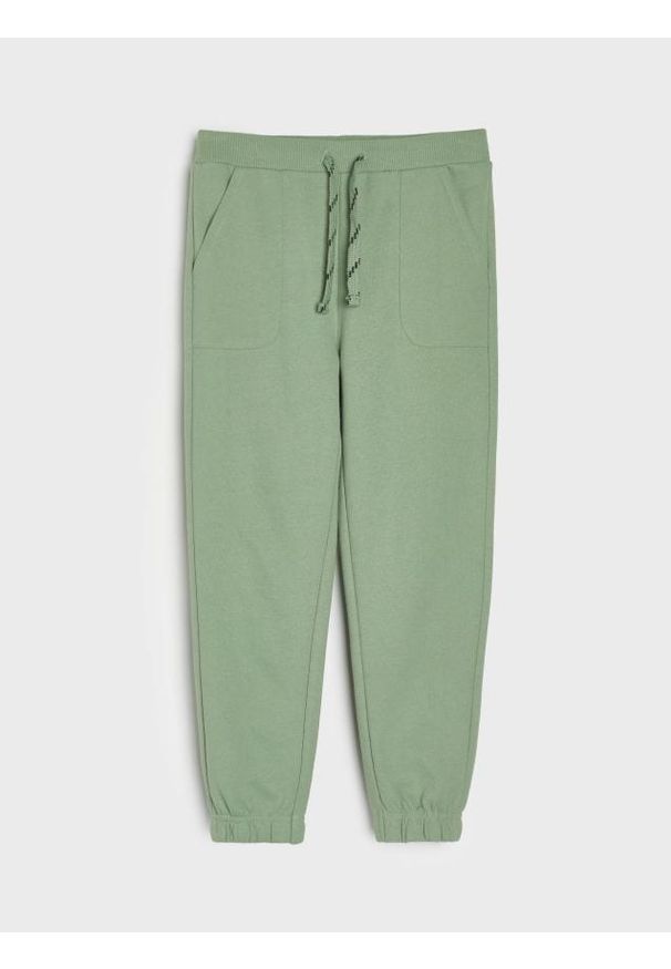 Sinsay - Spodnie dresowe jogger - zielony. Kolor: zielony. Materiał: dresówka