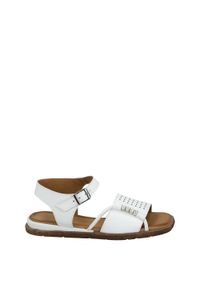 Venezia - BIAŁE SANDAŁY 182714 WHITE. Kolor: biały. Materiał: skóra, syntetyk. Obcas: na obcasie. Wysokość obcasa: średni #1