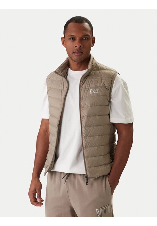EA7 Emporio Armani Kamizelka 8NPQ06 PNGPZ U6167 Beżowy Regular Fit. Kolor: beżowy. Materiał: syntetyk
