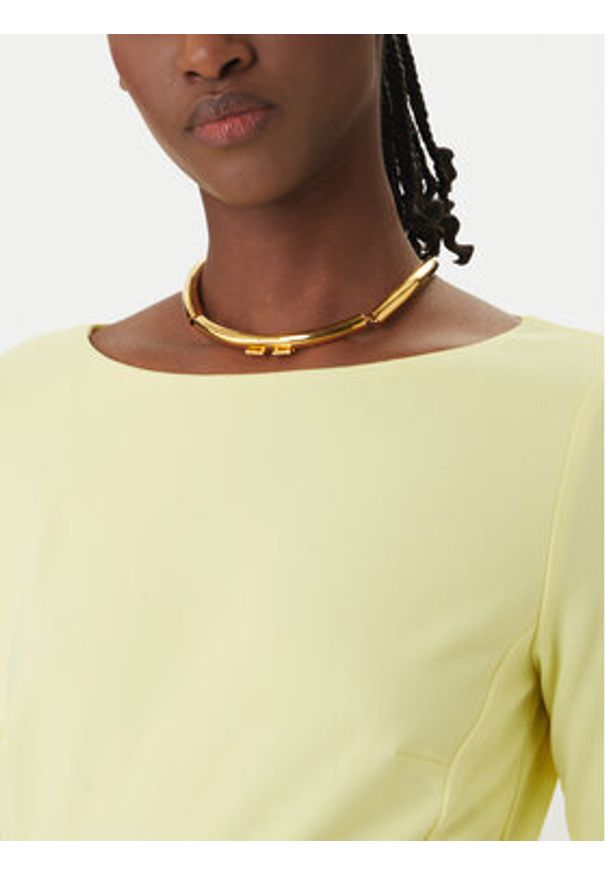 Rinascimento Sukienka koktajlowa CFC0127892003 Żółty Regular Fit. Kolor: żółty. Materiał: syntetyk. Styl: wizytowy