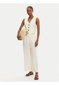 Marella Kamizelka garniturowa Anemone 2515151012 Écru Regular Fit. Materiał: len #3