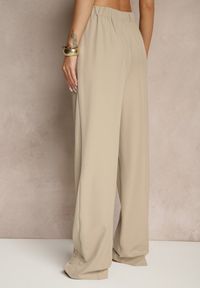 Renee - Beżowe Spodnie Garniturowe High Waist Annavia. Okazja: na spotkanie biznesowe. Stan: podwyższony. Kolor: beżowy. Styl: biznesowy, elegancki #3