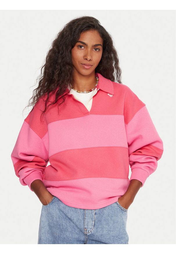 Roxy Bluza Cross Your Mind ERJFT05015 Różowy Boxy Fit. Kolor: różowy. Materiał: syntetyk, bawełna