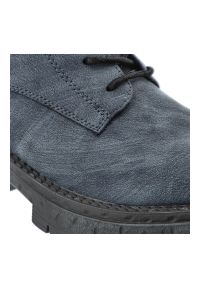 Granatowe Botki Artiker Modne Buty Damskie. Okazja: na co dzień. Kolor: niebieski. Szerokość cholewki: normalna. Obcas: na słupku. Styl: casual, klasyczny