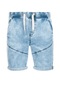 Ombre Clothing - Krótkie spodenki męskie jeansowe - jasny jeans V1 W361 - XL. Materiał: jeans. Długość: krótkie #4