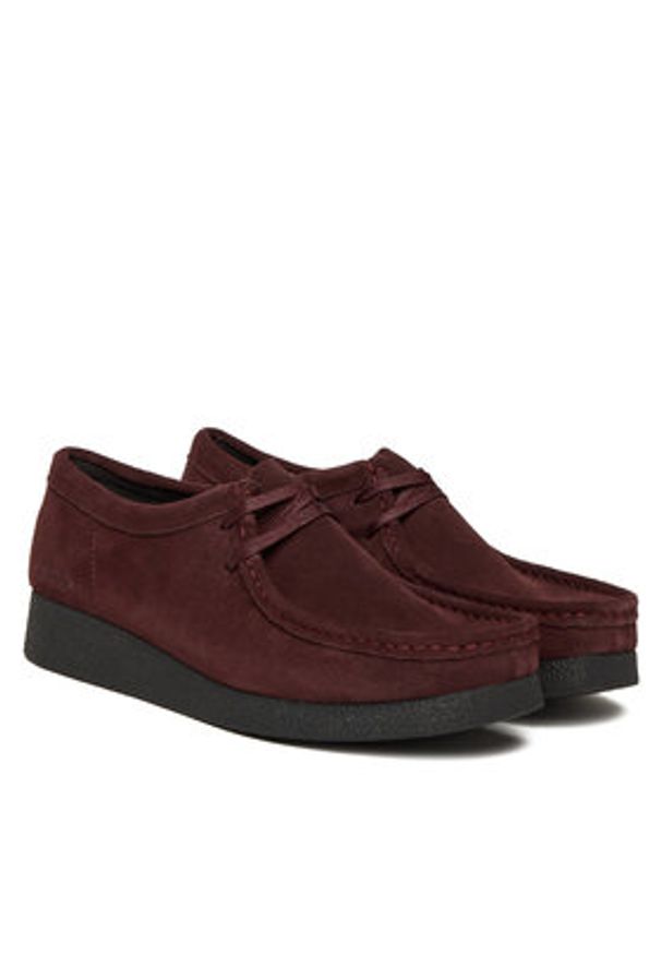 Clarks Półbuty WallabeeEVOSh 26184611 Bordowy. Kolor: czerwony. Materiał: zamsz, skóra