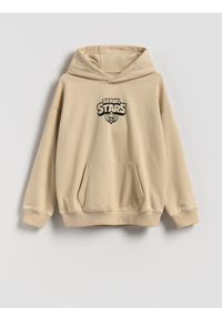 Reserved - Bluza Brawl Stars - beżowy. Kolor: beżowy. Materiał: bawełna, dzianina