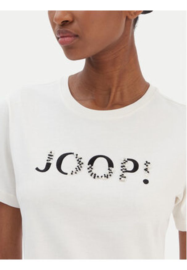 JOOP! T-Shirt Tanna 30100842 Écru Regular Fit. Kolor: kremowy. Materiał: bawełna
