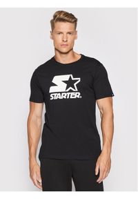 Starter T-Shirt SMG-008-BD Czarny Regular Fit. Kolor: czarny. Materiał: bawełna