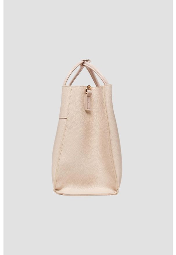 Valentino by Mario Valentino - VALENTINO Beżowa shopperka Alexia. Kolor: beżowy. Wzór: aplikacja, paski