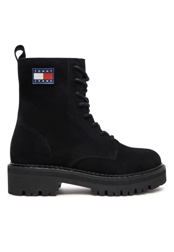 Tommy Jeans Trzewiki Urban EN0EN02630 Czarny. Kolor: czarny. Materiał: skóra, zamsz