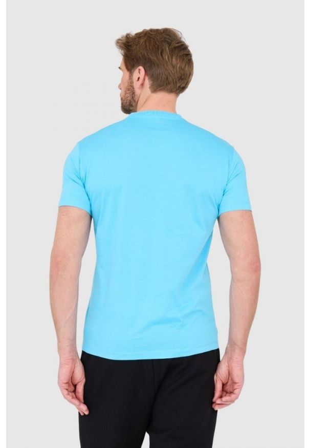 DSQUARED2 Niebieski t-shirt męski z dużym logo icon. Kolor: niebieski