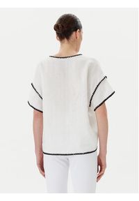 ICONA Bluzka RP5LE004 Biały Relaxed Fit. Kolor: biały. Materiał: len #3
