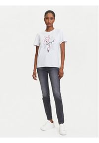 Karl Lagerfeld - KARL LAGERFELD T-Shirt A3W17099 Biały Regular Fit. Typ kołnierza: dekolt w karo. Kolor: biały. Materiał: bawełna #5