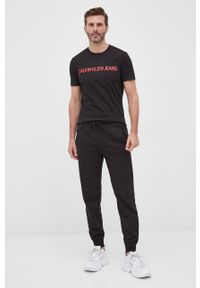 Calvin Klein Jeans spodnie bawełniane męskie kolor czarny gładkie. Kolor: czarny. Materiał: bawełna. Wzór: gładki #4