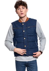 Lee - MĘSKI BEZRĘKAWNIK LEE PADDED VEST RINSE L87MGT36. Kolor: niebieski. Długość rękawa: bez rękawów #5