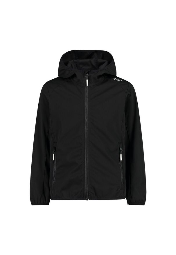 Kurtka impermeabilna z kapturem dla dziewczynki CMP. Typ kołnierza: kaptur. Kolor: czarny. Materiał: softshell. Sezon: wiosna. Sport: turystyka piesza