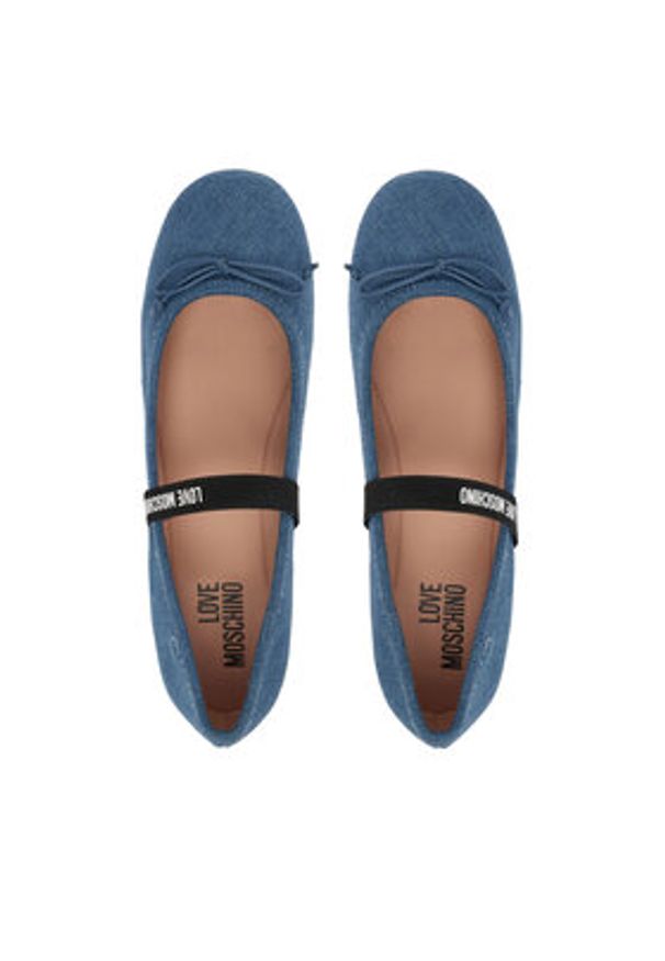 Love Moschino - LOVE MOSCHINO Baleriny JA11121G1OJO5700 Niebieski. Kolor: niebieski. Materiał: materiał