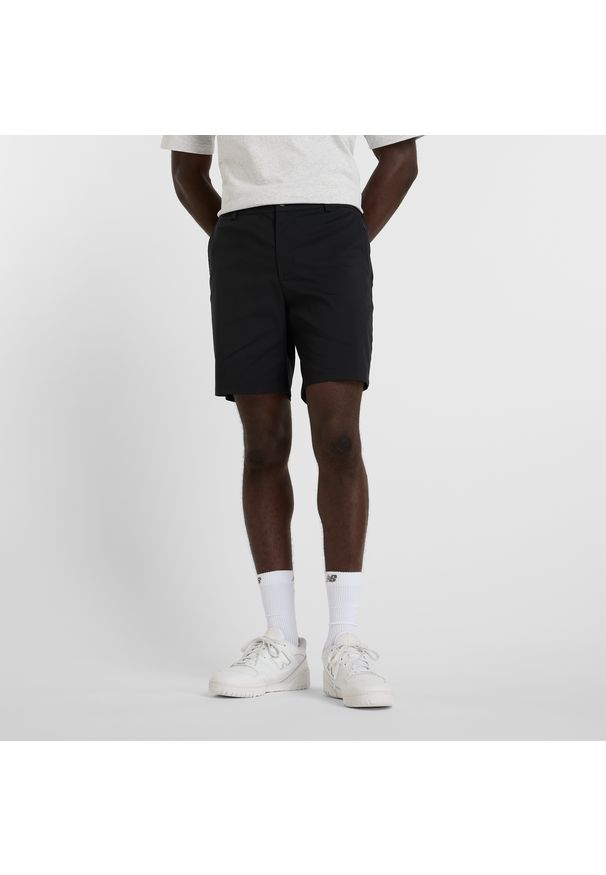 Spodenki męskie New Balance MS51583BK – czarne. Kolor: czarny. Materiał: bawełna, nylon