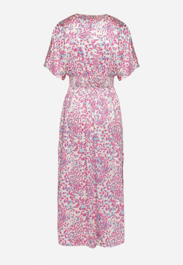 Born2be - Fioletowa Rozkloszowana Sukienka z Krótkim Rękawem Zwężana w Talii Bexbia. Okazja: na co dzień. Kolor: fioletowy. Materiał: skóra. Długość rękawa: krótki rękaw. Typ sukienki: rozkloszowane. Styl: wizytowy, casual