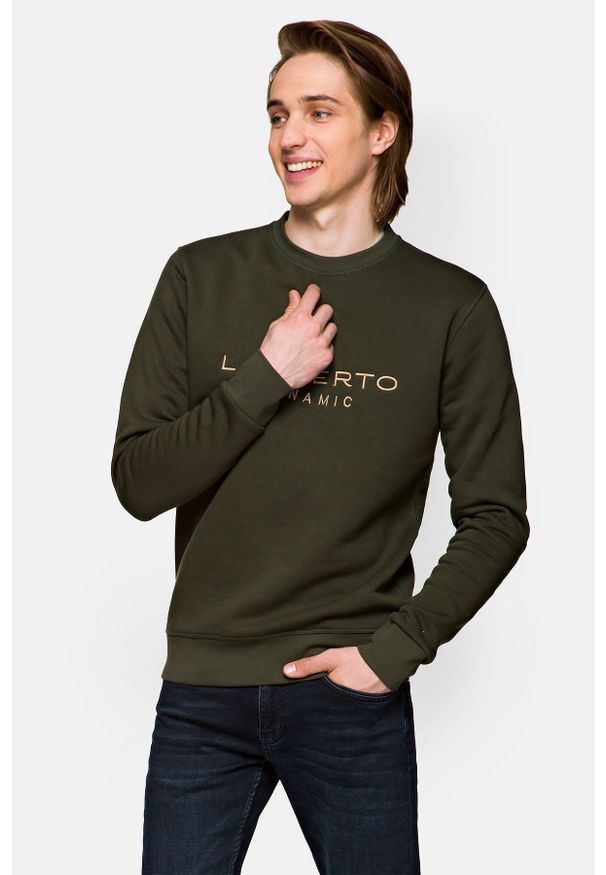 Lancerto - Bluza Zielona Quentin. Okazja: na co dzień. Kolor: zielony. Materiał: dzianina, bawełna, dresówka, jeans, poliester. Wzór: kolorowy. Styl: sportowy, casual