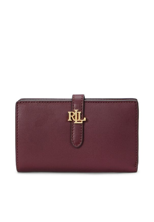 Lauren Ralph Lauren - LAUREN RALPH LAUREN Duży Portfel Damski 432915358004 Bordowy. Kolor: czerwony. Materiał: skóra