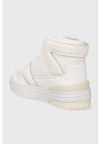 TOMMY HILFIGER - Tommy Hilfiger sneakersy skórzane TH HI BASKET SNEAKER kolor biały FW0FW07308. Nosek buta: okrągły. Kolor: biały. Materiał: skóra. Szerokość cholewki: normalna #2