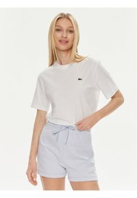 Lacoste T-Shirt TF7215 Biały Slim Fit. Kolor: biały. Materiał: bawełna #1