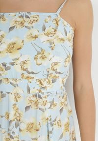 Born2be - Jasnoniebieska Sukienka Maxi na Regulowanych Ramiączkach z Rozcięciem na Dole Alasima. Kolor: niebieski. Długość rękawa: na ramiączkach. Długość: maxi #3