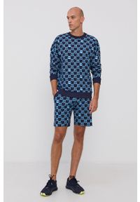 Moschino Underwear Bluza męska wzorzysta. Okazja: na co dzień. Kolor: niebieski. Materiał: dzianina. Styl: casual #3
