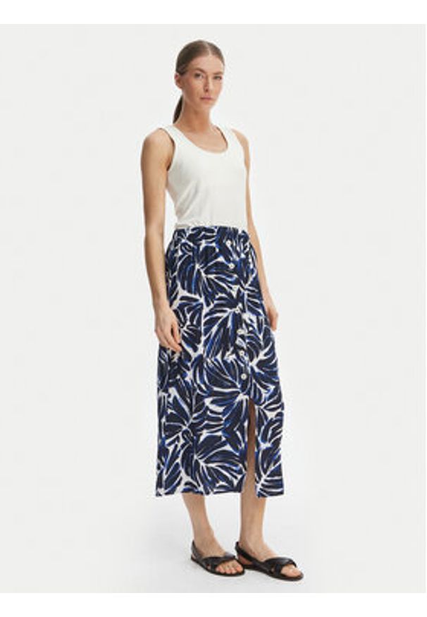 only - ONLY Spódnica midi Nova 15222223 Granatowy Regular Fit. Kolor: niebieski. Materiał: wiskoza