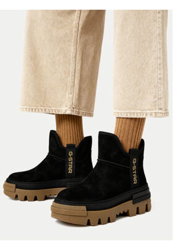 G-Star RAW - G-Star Raw Botki CEO-WI16-PATTRICK-02 Czarny. Kolor: czarny. Materiał: skóra, zamsz