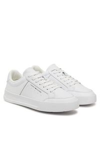 TOMMY HILFIGER - Tommy Hilfiger Sneakersy Th Court Mix Lth FM0FM05489 Biały. Kolor: biały. Materiał: skóra #4