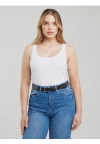 Big-Star - Koszulka damska na ramiączkach biała Alena 101. Kolor: biały. Materiał: skóra, bawełna, elastan. Długość rękawa: na ramiączkach. Styl: sportowy #5