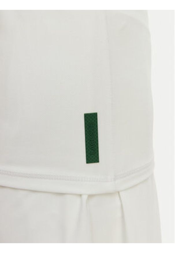 Lacoste Top TF0160 Biały Slim Fit. Kolor: biały. Materiał: syntetyk