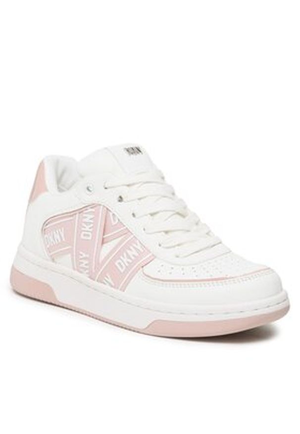 DKNY Sneakersy Olicia K4205683 Biały. Kolor: biały. Materiał: skóra