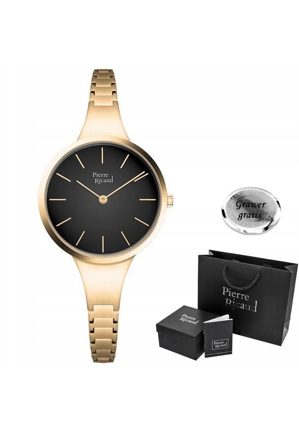Zegarek Pierre Ricaud Zegarek damski ONYXA z GRAWEREM